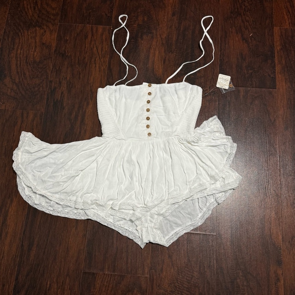 Free People Marley Romper white/Ivory Small NWT
